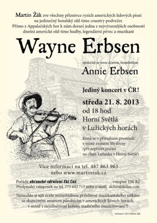 Wayne Erbsen zahraje v Lužických horách